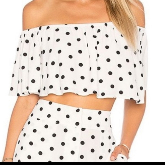 🌟 House Of Harlow 1960 Revolve Polka Dot Crop Top size xs - Picture 1 of 5